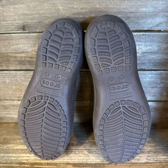 Womens Crocs Kadee‎ Brown Comfort Casual Cutout Ballet Flats Shoes Size 8 M GUC - Picture 5 of 6